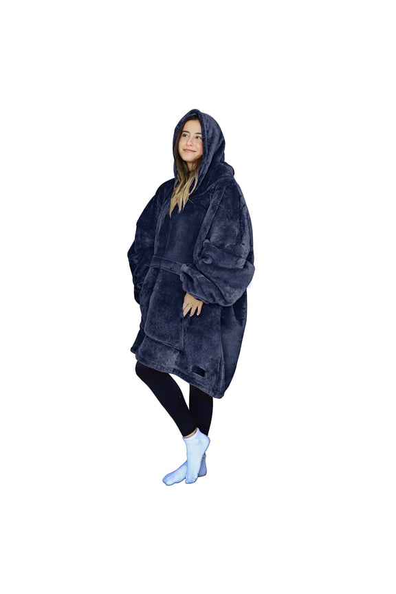 Oversized Blanket Hoodie, Wearable Fluffy Sherpa Blanket, Cozy Sweatshirt Blanket Gift for Adult Women Men Girlfriend