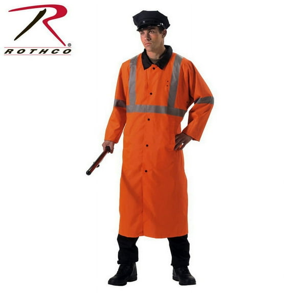 Deluxe Reversible Orange / Black Reflective Rain Parka Size 2XL
