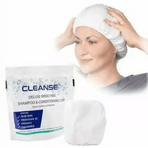 Deluxe Rinse Free Shampoo and Conditioning Cap - 5 Pack - Waterless Shampoo and Conditioning Shower Cap - Use Anytime, Anywhere - 3 Minutes - No Water Wash - Cleanse