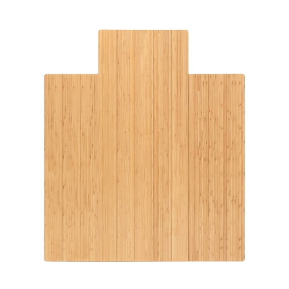 Anji Mountain 44" x 52" Bamboo Chair Mat for Carpet and Hard Floor, 8mm - Rectangular with Lip, Natural
