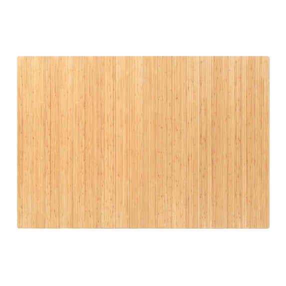 Anji Mountain 48" x 72" Bamboo Chair Mat for Carpet and Hard Floor, 8mm - Rectangular without Lip, Natural