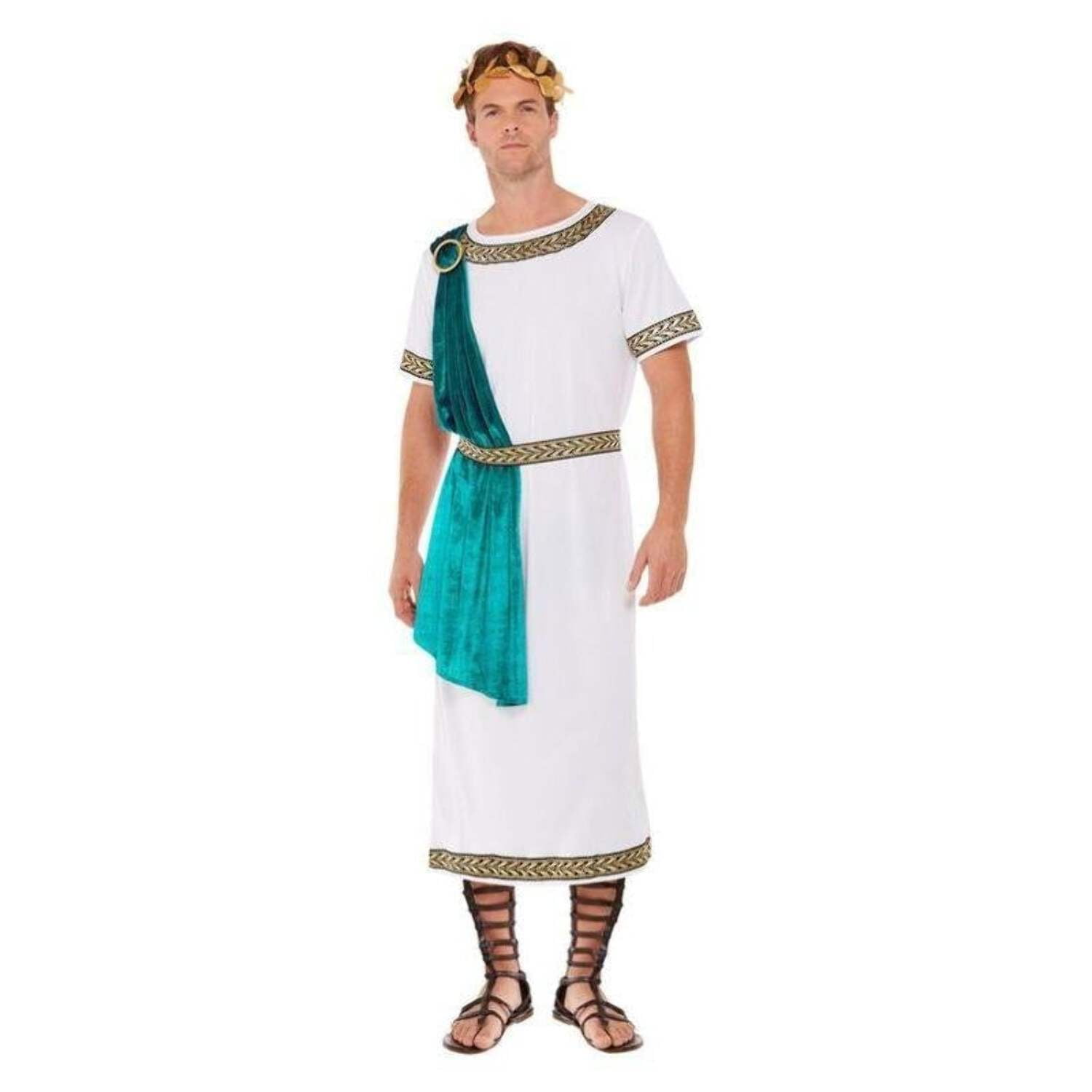 Deluxe Roman Empire Emperor Toga Costume White Deluxe Roman Empire Emperor Toga Costume White