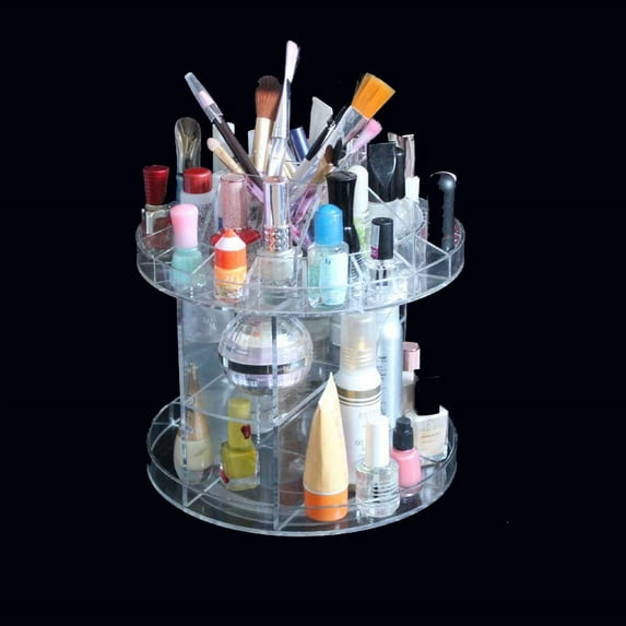 Deluxe Rotating Acrylic Cosmetic/Makeup Organizer 9.9" x 9.5"