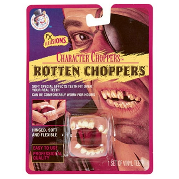 Deluxe Rotten Chompers Costume Pirate or Redneck Fake Vinyl Teeth Set