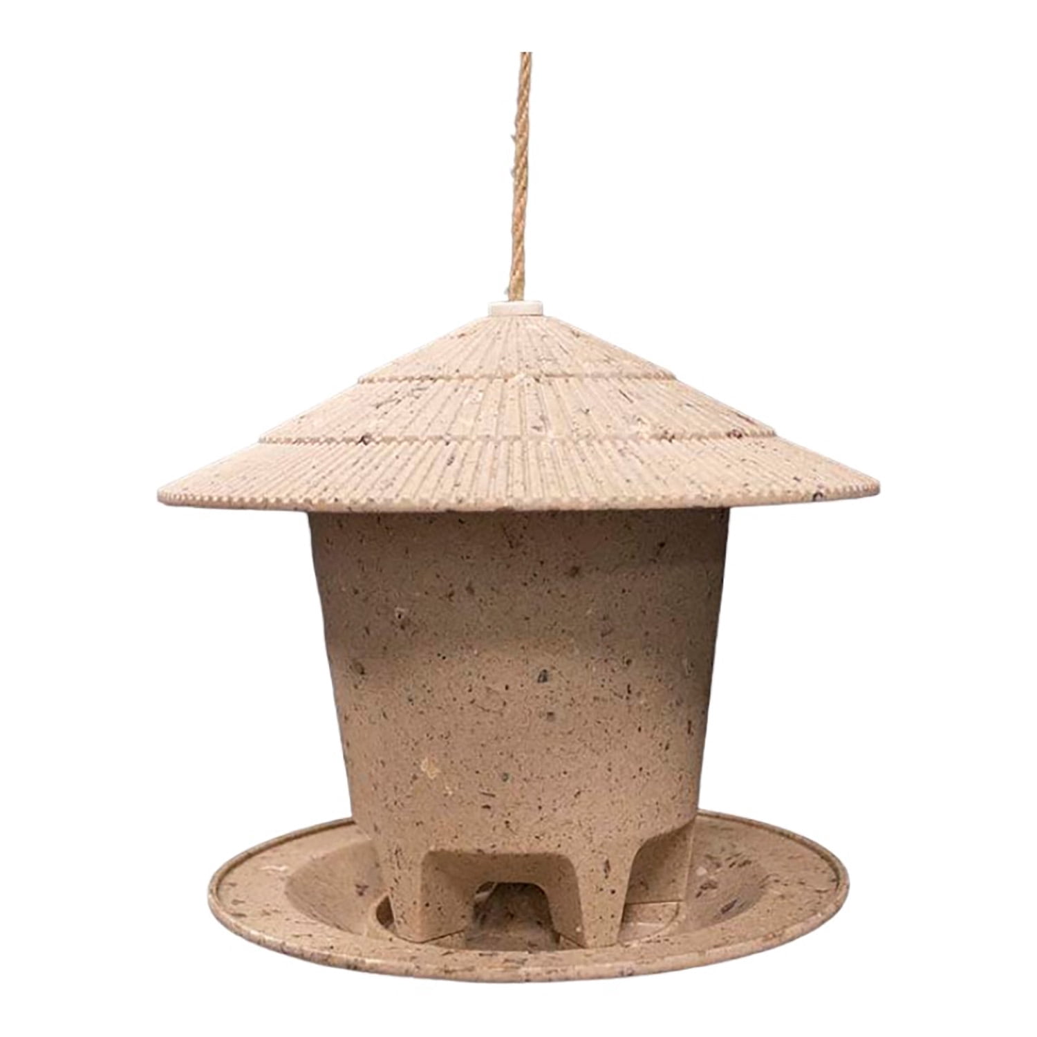Tierra Garden Deluxe Round Bird Feeder, Coffee Husks, 8.6 in Dia x 7.5 in H