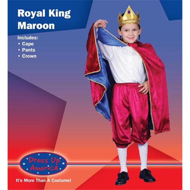 Deluxe Royal King Dress Up Costume Set Maroon Large 1214