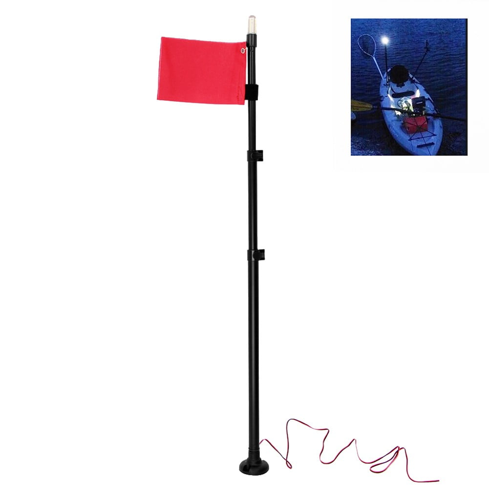 Deluxe Safety Flag With Mount Pole, Light Combo For Kayak Canoe Boat