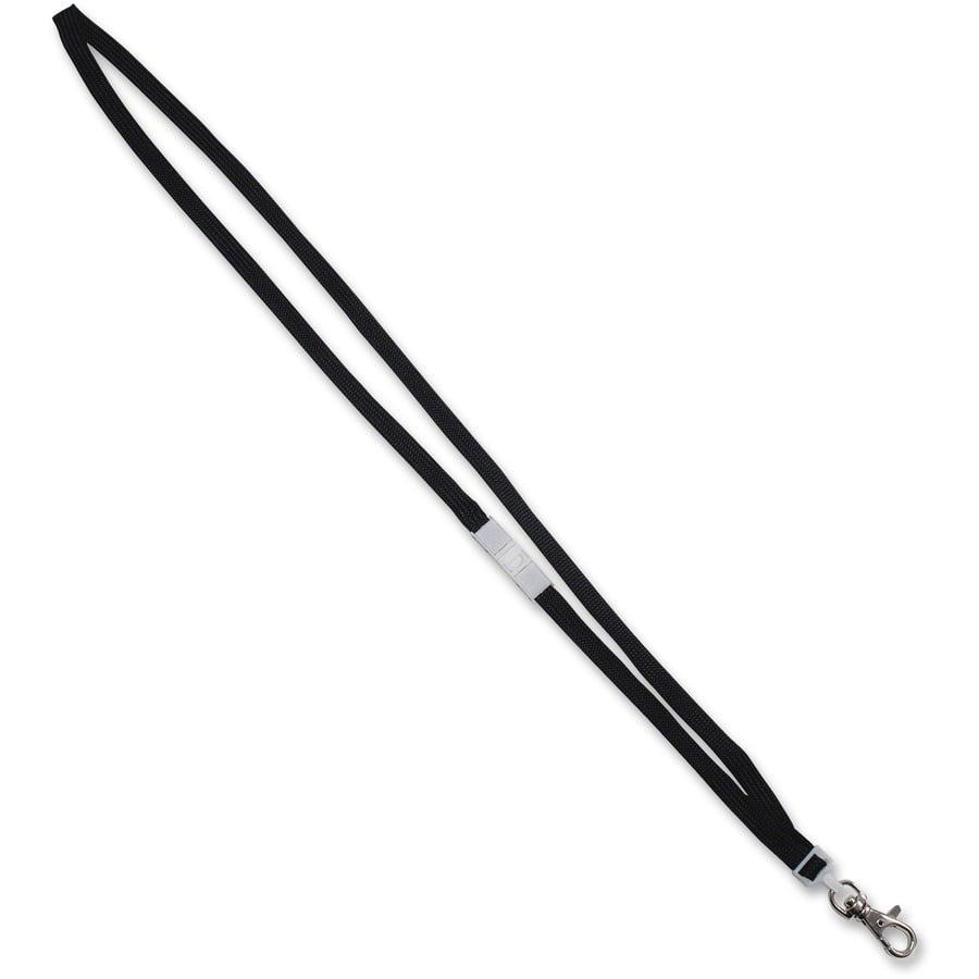 Deluxe Safety Lanyards Lobster Claw Hook Style, 36" Long, Black, 24/Box