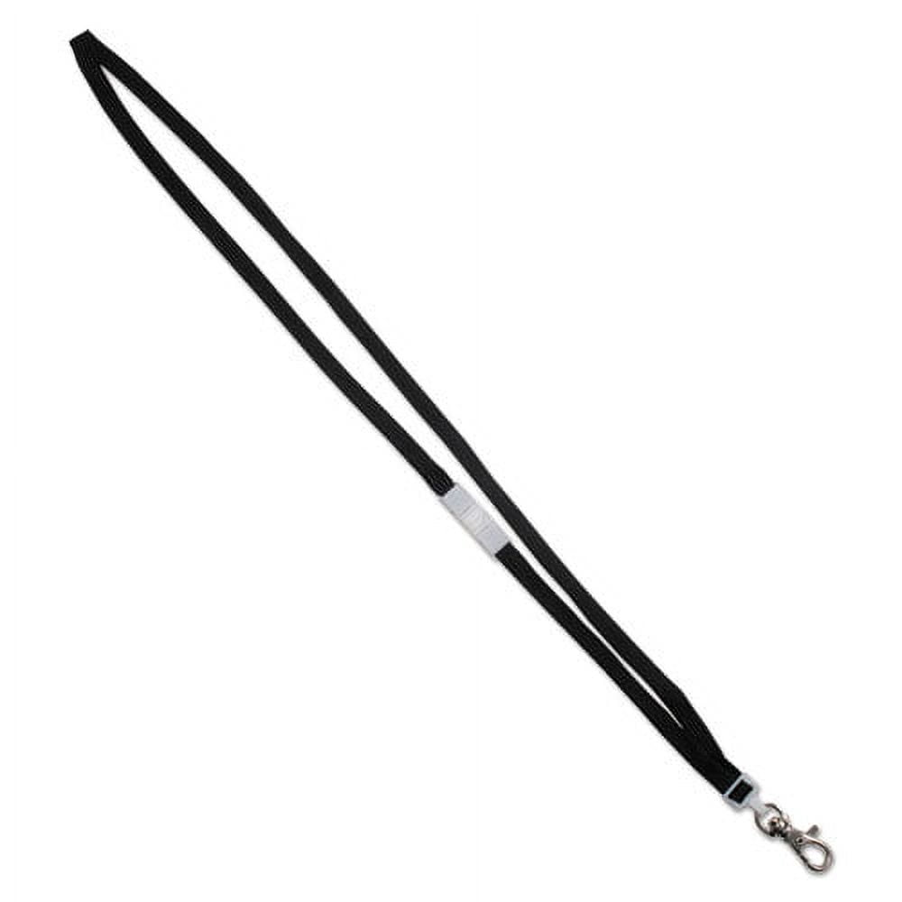 Deluxe Safety Lanyards, Metal Lobster Claw Hook Fastener, 36" Long, Black, 24/Box | Bundle of 2 Boxes