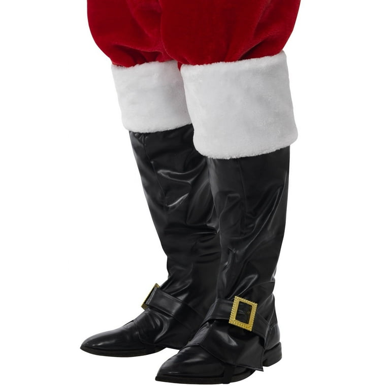 Santa Boot Covers Adult Black Santa Boot Covers Adult Black