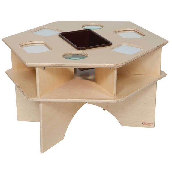Wood Designs 93021BN Deluxe Science Activity Table with Brown Tub, 20" Height, 27" Width, 30" Length