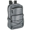 thumbnail image 1 of Deluxe See Through Mesh Multipocket Bungee Cord Backpack for School, Work, Sports, Gym, Travel, Recreation & Commuting in Gray, 1 of 6