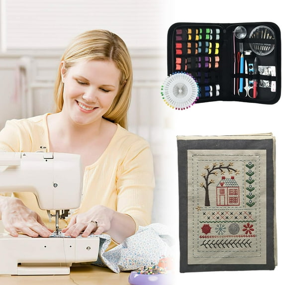 Deluxe Sewing Kit Cozival Deluxe 128-Piece Embroidery & Sewing Kit - Comprehensive Portable Set with Instruction Book, Perfect for Beginners, Craft Lovers & Diy Home Projects, Comprehensive Craft Set