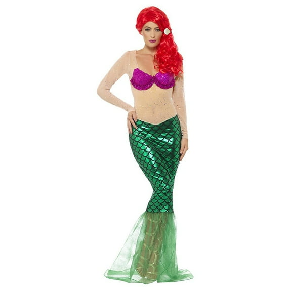 Deluxe Sexy Mermaid Costume Adult Green Faries Wings Wands X Small Female Fancy Dress Party Book Week Halloween