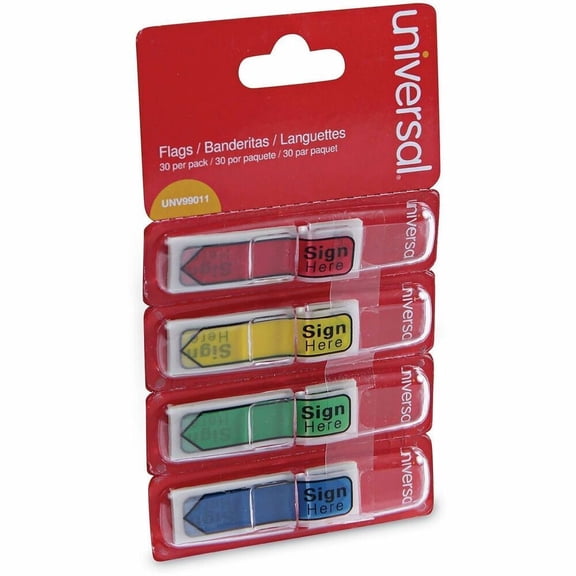 Deluxe Sign Here Message Arrow Flags - Assorted Colors (120/Pack)