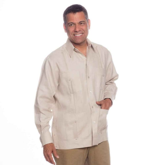 Deluxe Signature French Cuffs Linen Guayabera SIZE:M color:SND