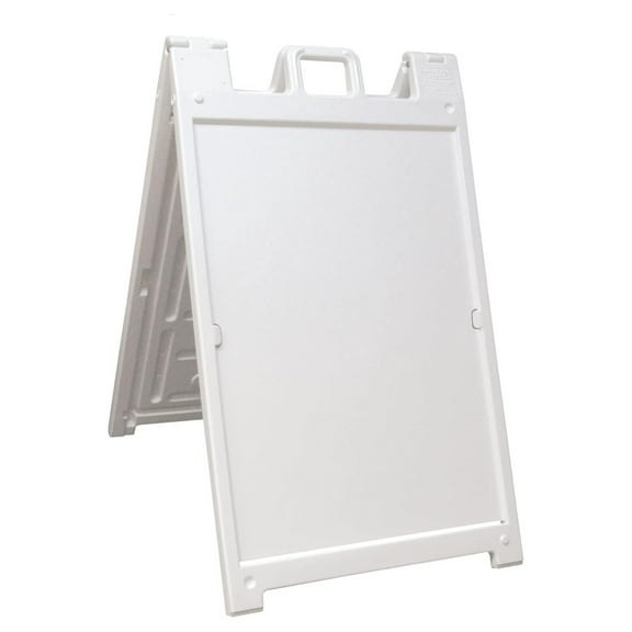 Deluxe Signicade A-Frame Sidewalk Curb Sign with Quick- System, White