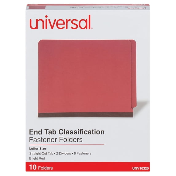 Universal Deluxe Six-Section End Tab Classification Folders, 2 Dividers ...