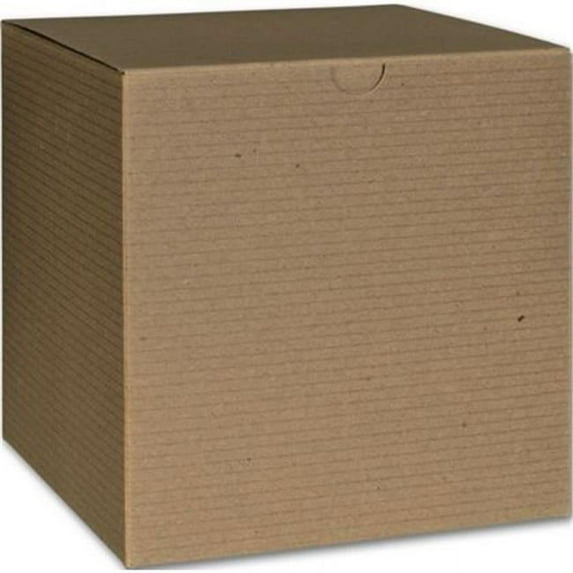 Deluxe Small Business Sales 250-060606C-8 6 x 6 x 6 inch One-Piece Gift Boxes, Kraft