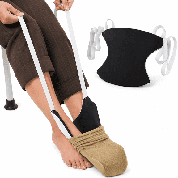 Deluxe Sock Aid / Helper - Easily Pull on Socks Without Bending,Slip Resistance,Reliable Sock Aid Device for Seniors,White