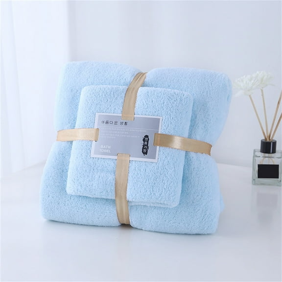 Deluxe Soft Cotton Bath Towel Set - High Absorbent Towel Bundle Includes 1 Bath Towel (28.5X51 Inches) & 1 Hand Towel (13.5X29.5 Inches), Gentle Quick-Dry Bathroom Towels for Home