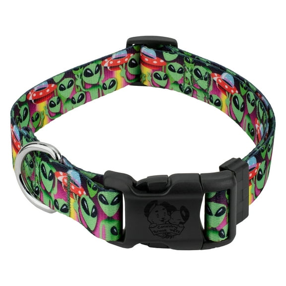 Country Brook Petz® Deluxe Space Aliens Dog Collar - Made in the U.S.A., Extra Small