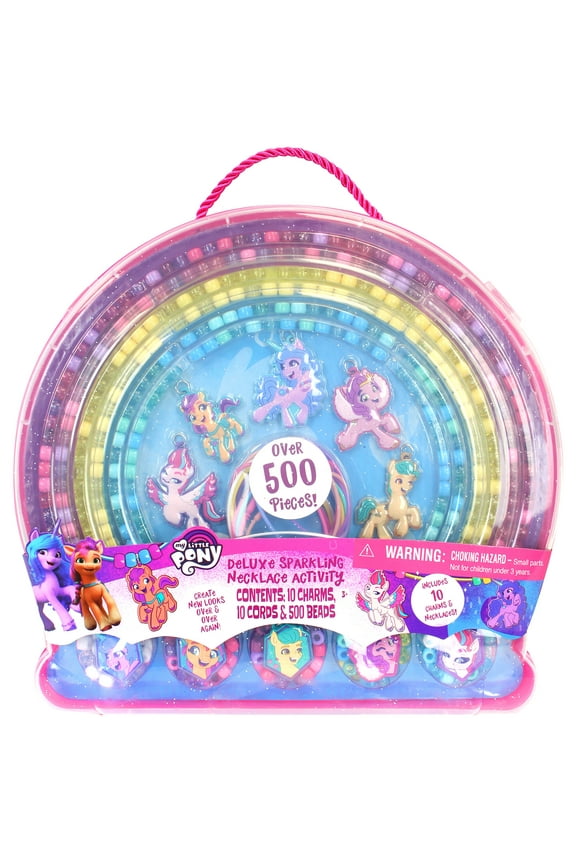 Deluxe Sparkling Necklace Activity Set: My Little Pony - Tara Toy, Create-Design-Wear 10 Charm Necklaces,  Ages 3+
