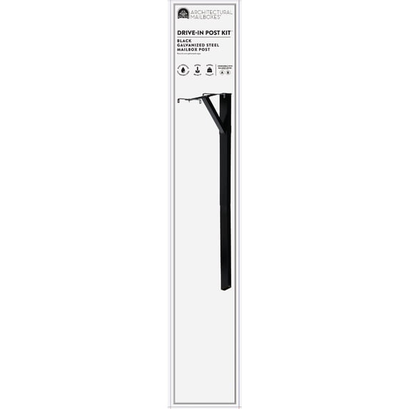 Solar Group Deluxe Drive-In Post Kit - Rust Resistant, Black Finish - Arm Mount, 1 Piece — Residential Use, Standard Application