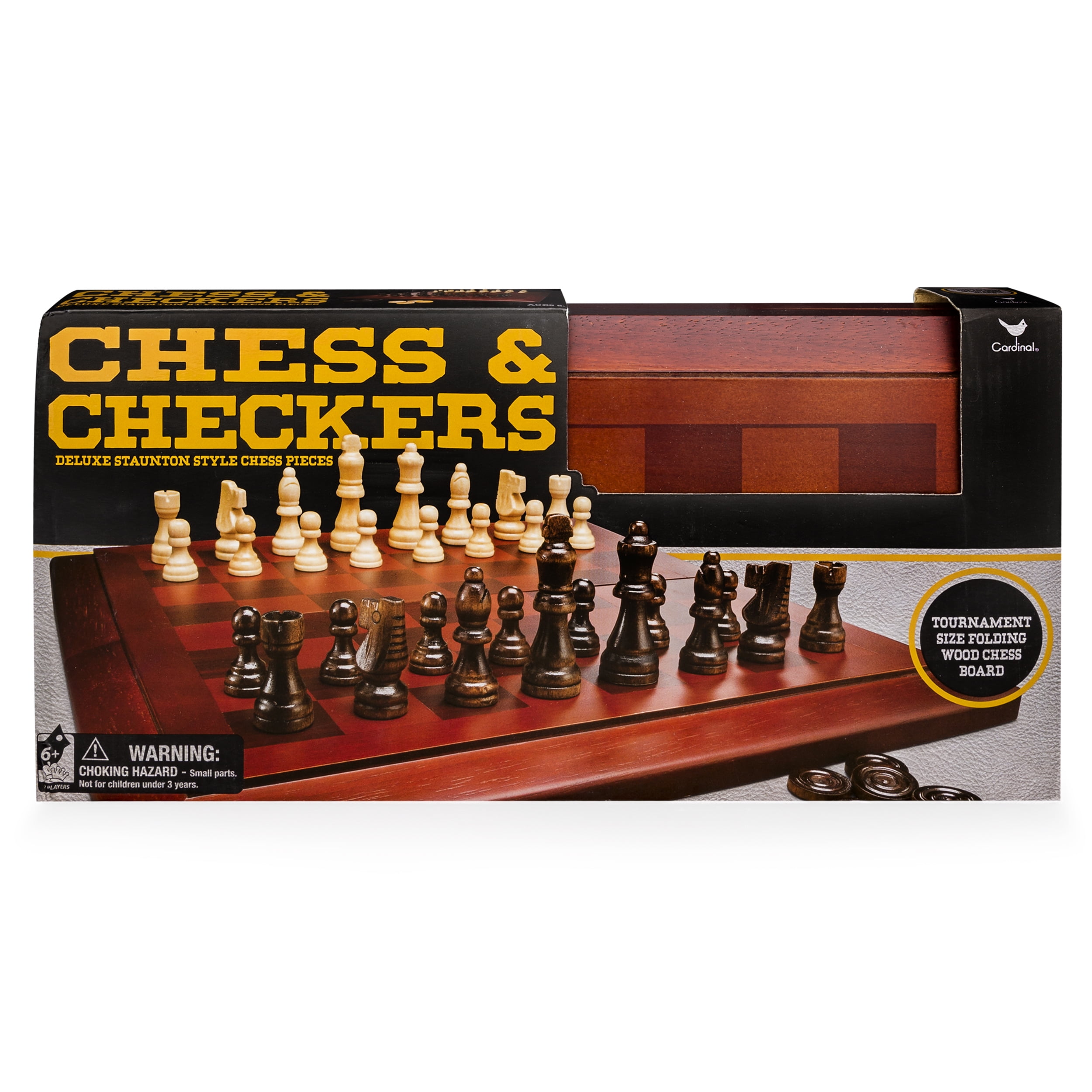 Deluxe Vintage Wood Chess and Checkers Game Set