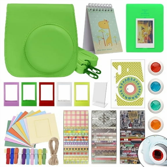 Deluxe Stylish Fun Accessory Kit for Fujifilm Instax Mini 9 Camera Lime Green