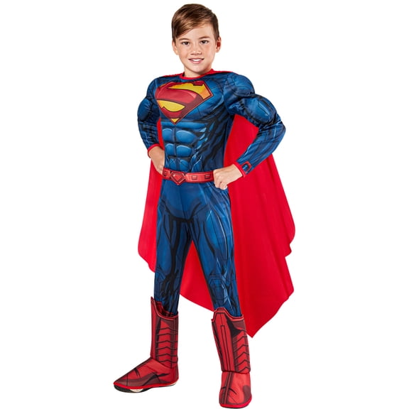 DC Comics Superheroes Superman Deluxe Muscle Chest Costume for Kids by Rubies, Boys Small