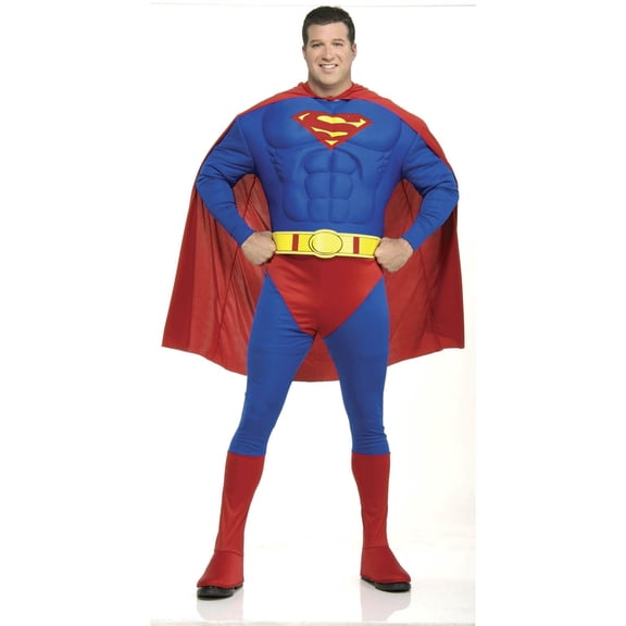 DC Comics Classic Superman Deluxe Muscle Chest Costume for Adults by Rubies, Men's 3X