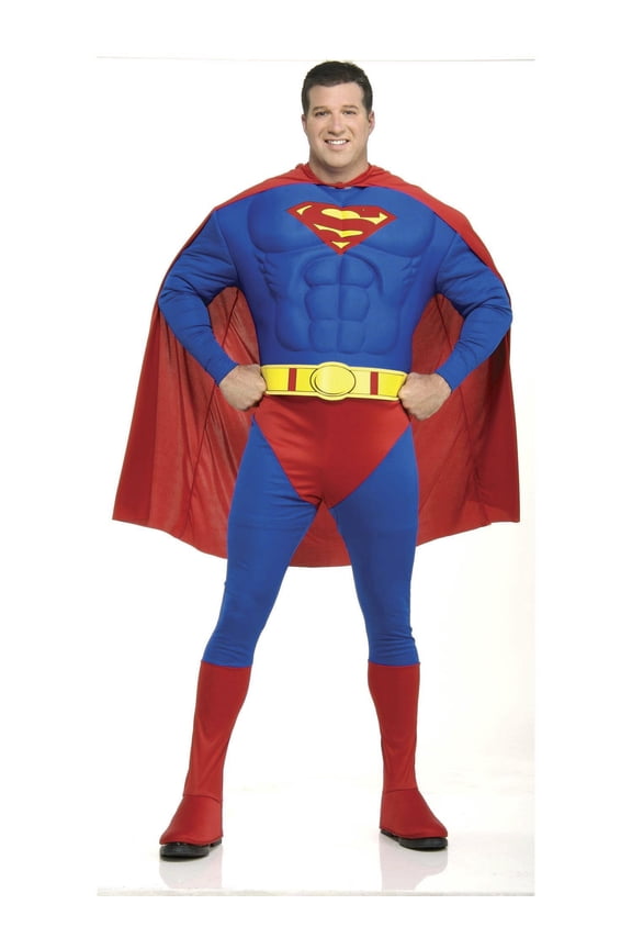 DC Comics Classic Superman Deluxe Muscle Chest Costume for Adults by Rubies, Men's 3X