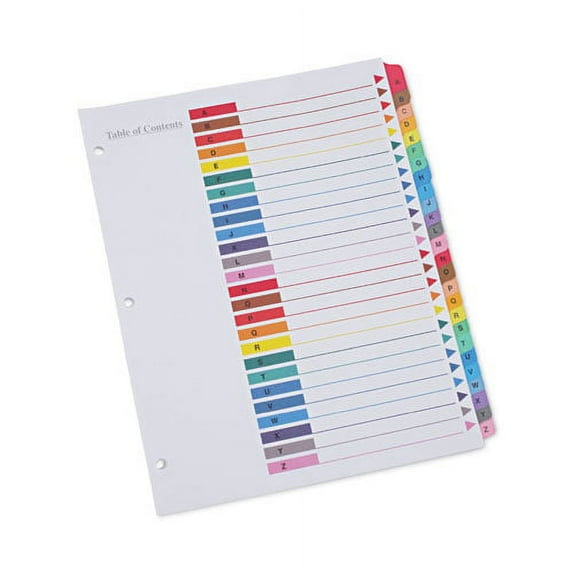 Deluxe Table Of Contents Dividers For Printers, 26-Tab, A To Z, 11 X 8.5, White, 1 Set | Bundle of 10 Sets