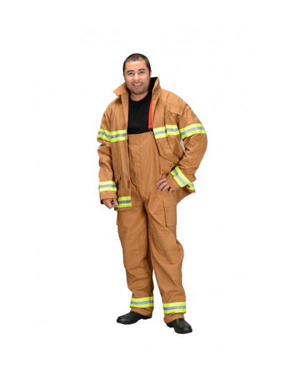 Deluxe Tan Firefighter Suit Adult Costume