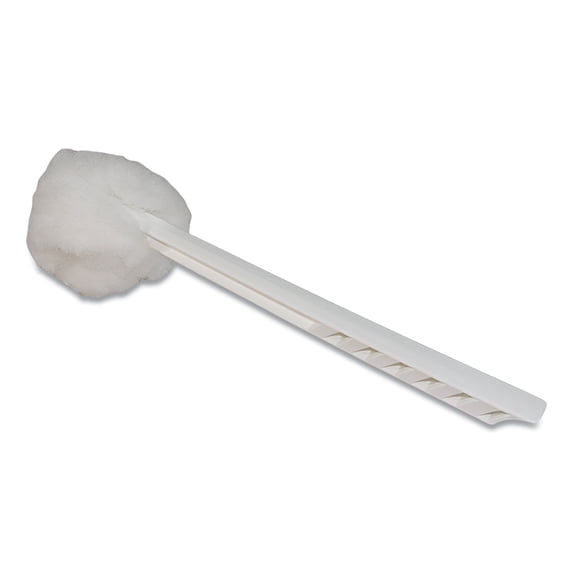 Deluxe Toilet Bowl Mop, 10" Handle, 4.5" Mop Head, White, 25/Carton | Bundle of 5 Cartons