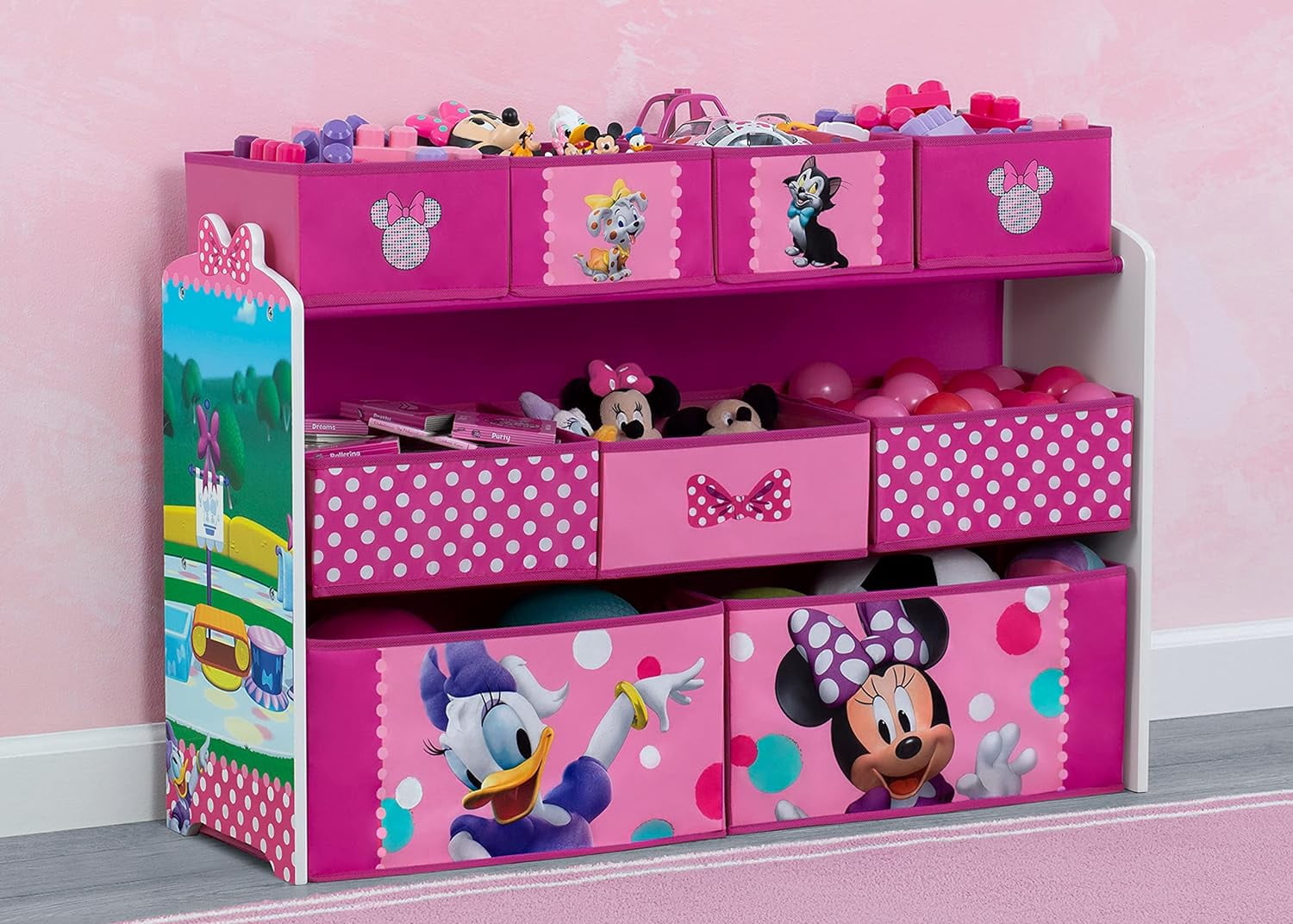 Deluxe Toy Organizer with 9 Fabric Bins for Kids Room Storage