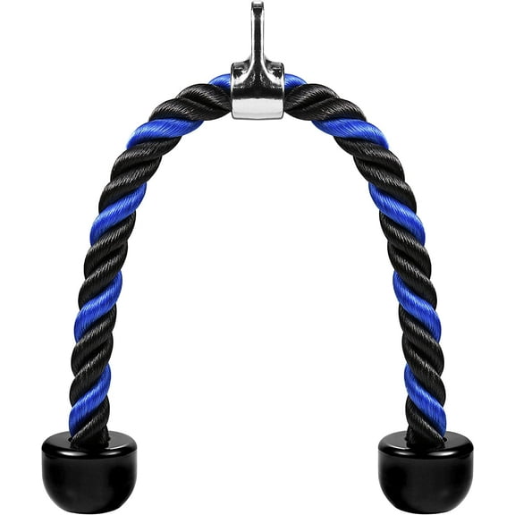 TuseyRxln Deluxe Tricep Rope Pull Down Cable, 27" Rope Length, Easy to Grip & Non-Slip Cable Attachment for Gym Workout Exercise
