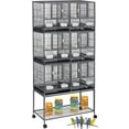 thumbnail image 1 of Deluxe Triple Stackable With Center Divider Breeder Breeding Bird Flight Rolling Cage With Side Breeding Nest Doors for Canaries Cockatiels Lovebirds Finches Budgies Small Parrots, 1 of 10