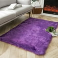 thumbnail image 1 of Deluxe Ultra Soft Faux Sheepskin Fur Series Fluffy Decorative Indoor Shag Area Rug, 5 x 7 Feet, Rectangle, Purple, 1 Pack, 1 of 1