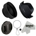 thumbnail image 1 of Deluxe Universal DSLR Camera Lens Hood Set with Hard-Shell Pedal and Collapsible Rubber Lens Hoods, Replacement Lens Cap & Leash Keeper for 67mm Lenses Including Anti-Static Microfiber Cleaning Cloth, 1 of 8