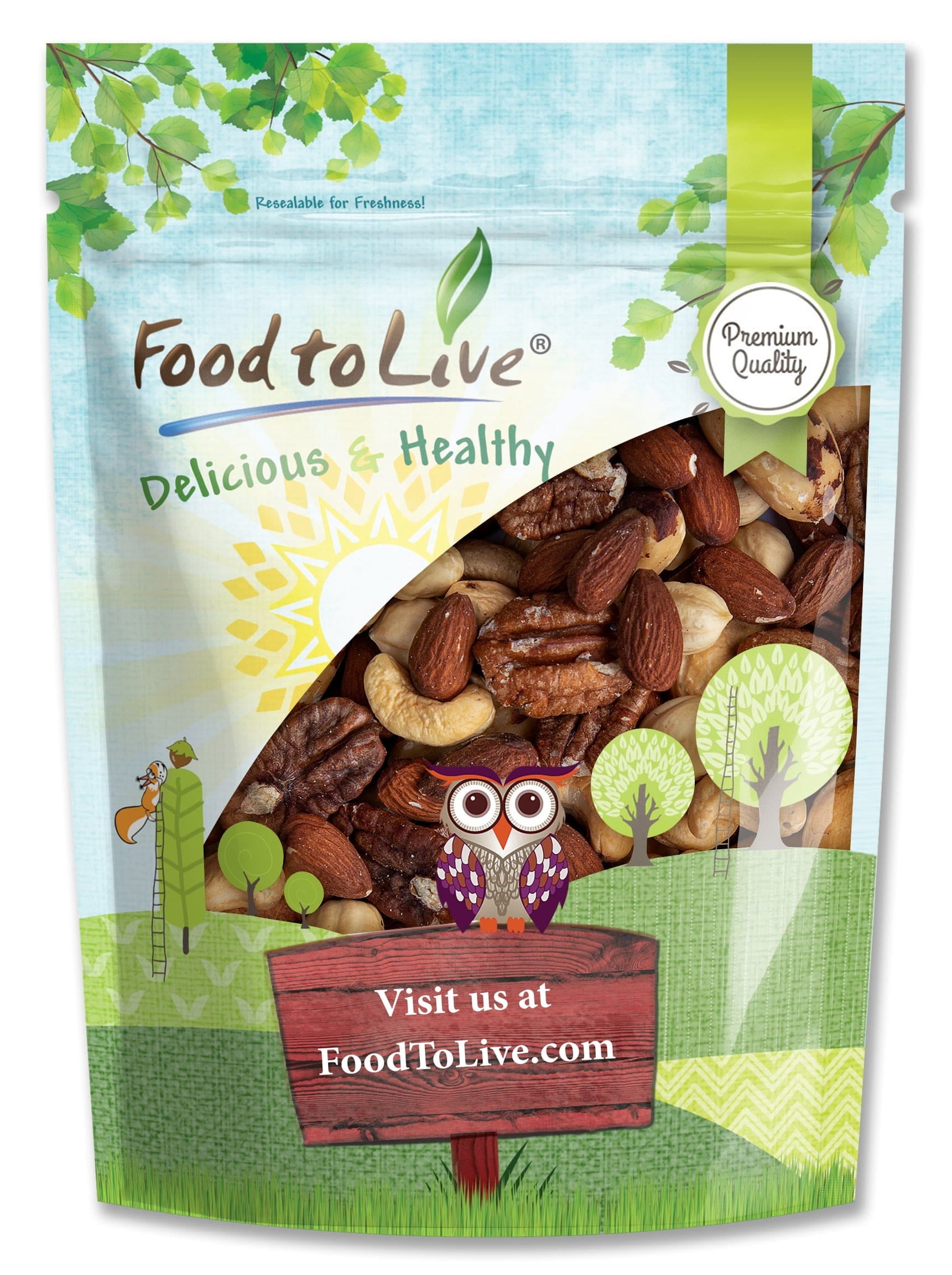 Deluxe Unsalted Nuts Mix, 4 Pounds — Vegan — by Food to Live