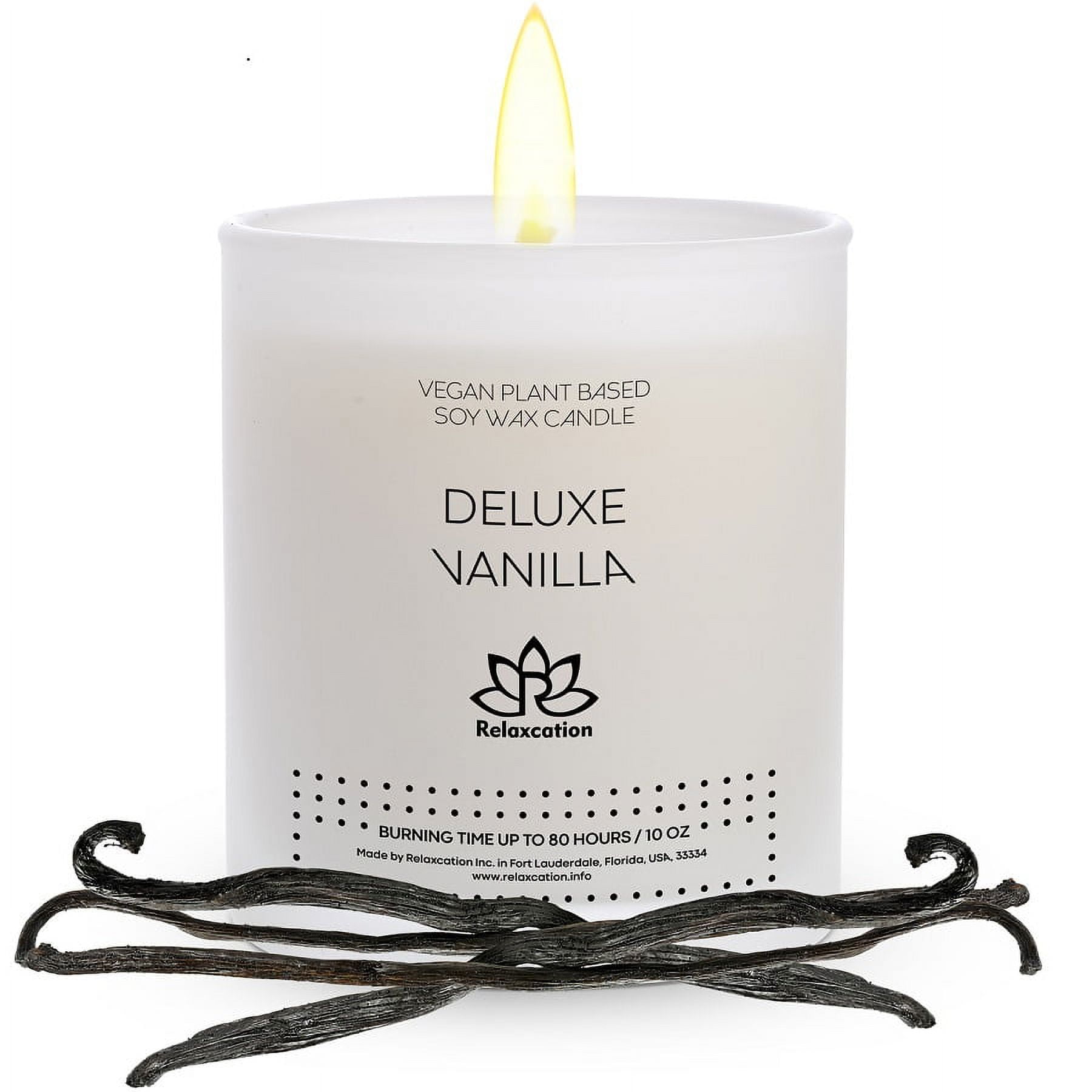 Natural Soy Wax Candle Scented，wooden cover and White Glass- 3.5oz 20-22  Hour Clean Burning 