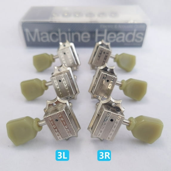 Deluxe Vintage Guitar Machine Heads Tuners Tuning Pegs 3L 3R 1 Set Chrome