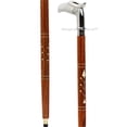 thumbnail image 1 of Deluxe Walking Sticks | Rosewood Crafted Cane with Solid Brass Chrome Decorative Bars | Nagina International, 1 of 2