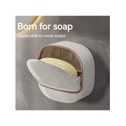 Deluxe Wall Mounted Soap Holder With Lid High End Drainage Soap Holder Waterproof Soap Dish Storage Suitable