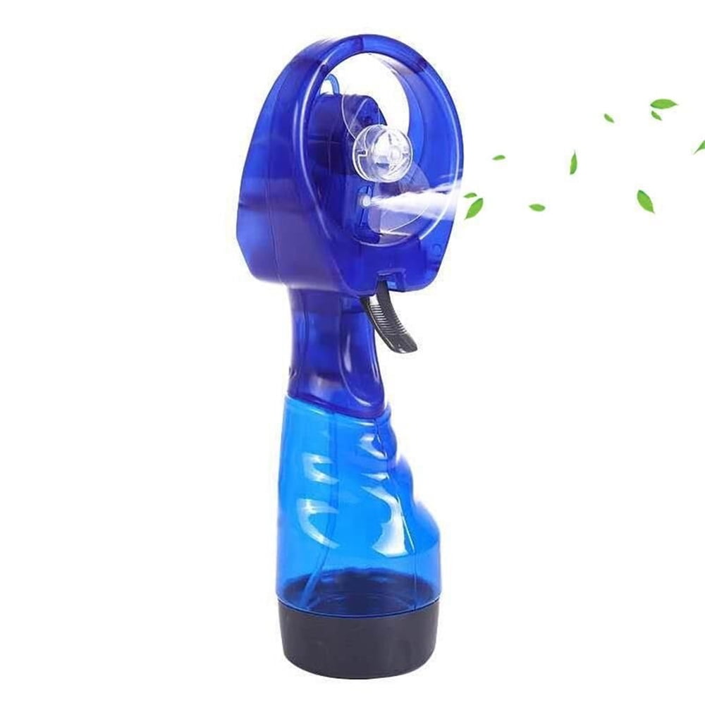 Deluxe Water Bottle Spray Cooling Fan, Portable Universal Handheld Small Fan for Beach,Park, At A Game, Camping or at Theme Parks,Blue