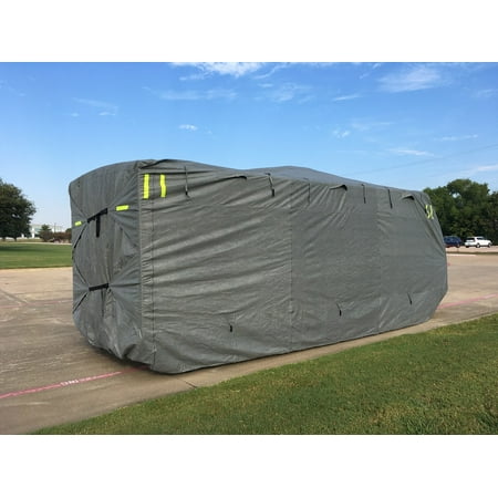 Deluxe Waterproof Recreational Travel Trailer RV Covers Grey, Size 30'-33'