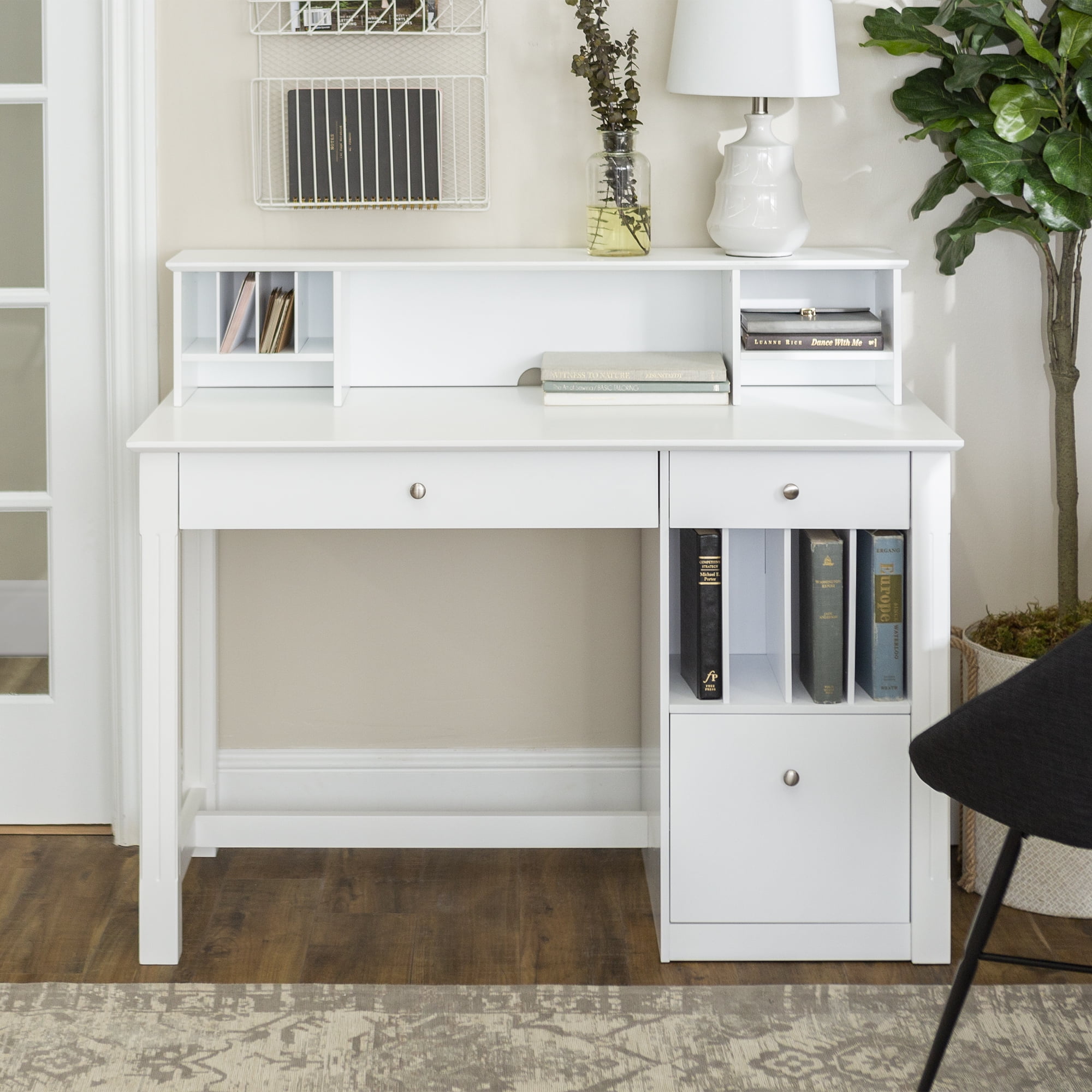 Walker edison dw48d30wh deluxe 2024 white wood computer desk