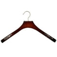 thumbnail image 1 of Deluxe Wooden Coat Hanger, Cherry Finish w/ Brushed Chrome Swivel Hook, Box of 12 Large Wood Jacket & Suit Top Hangers 18 inches long by 2 inches wide by International Hanger, 1 of 1